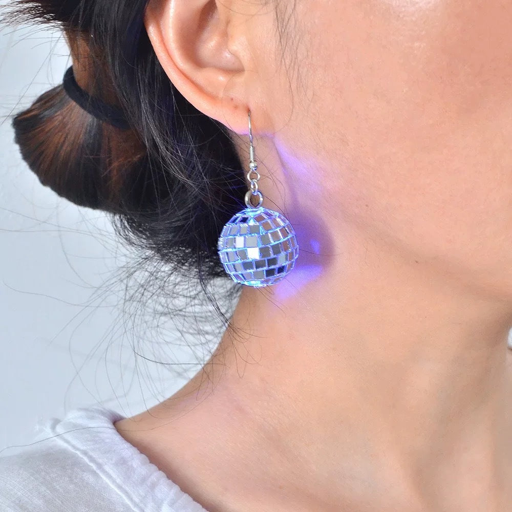 Light-up LED Disco Ball Earrings